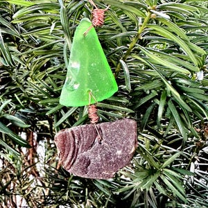 Sea glass sailboat ornament