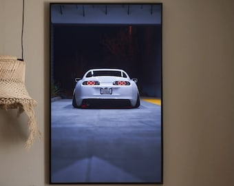 Toyota Supra JDM Car Satin Vertical Poster - High Resolution - Automotive JDM Car Photography Print - 8k+ Ultra Resolution Wall Art
