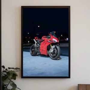 Ducati Modified V4S V4 V4R Panigale Satin Poster (210gsm) - Moto esportiva de alta resolução - Impressão de fotografia de superbike