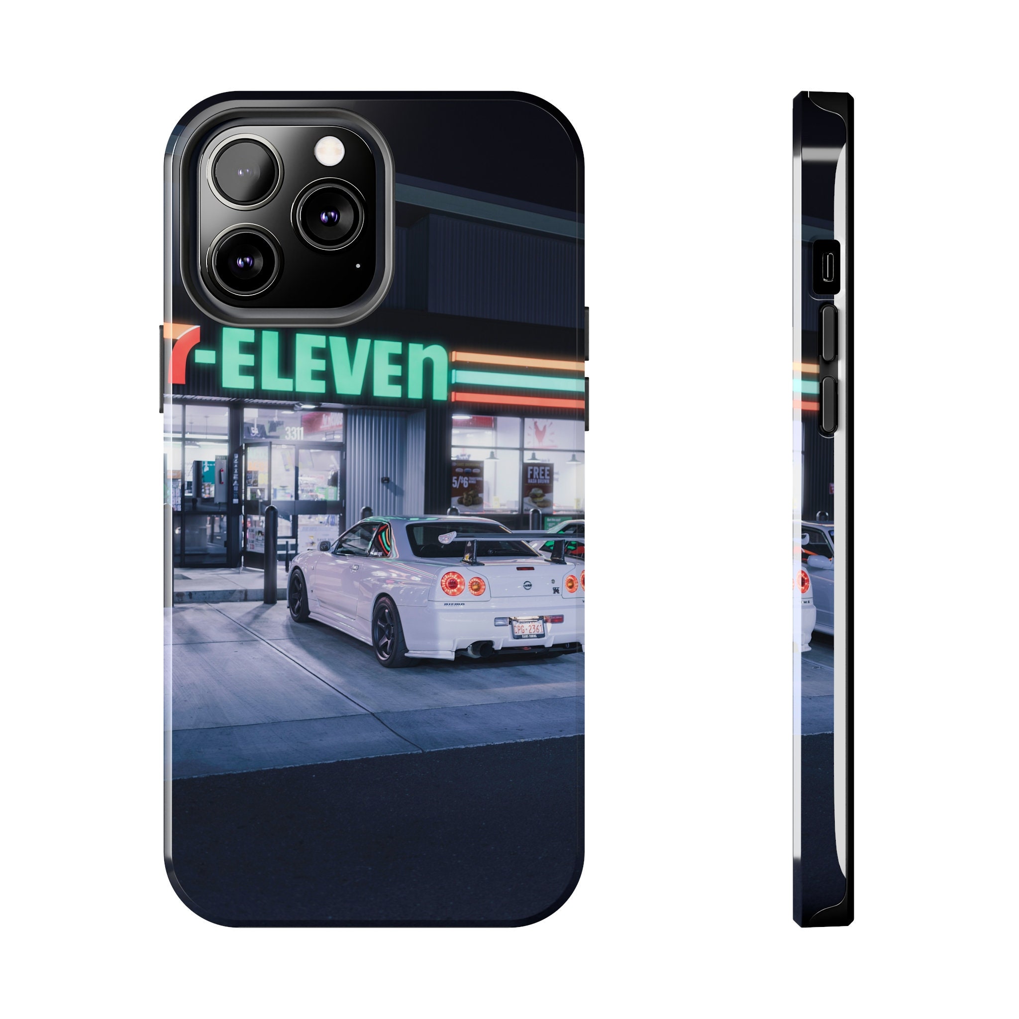 Nissan GTR R34 Skyline X 7-eleven JDM Car iPhone Case - iPhone
