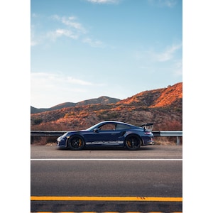 Porsche GT3 RS Supercar Wall Art Poster #001 - High Resolution Wall Art- Home Decor - Perfect Gift - No AI