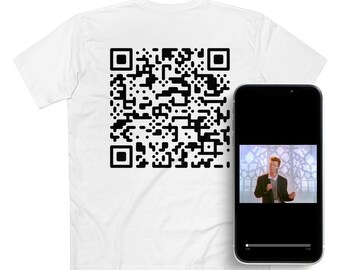 Throttle Designs Premium Rickroll-T-shirt met QR-code