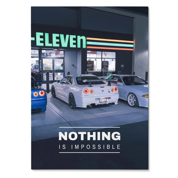 【貴重】NISSAN SKYLINEポスター4枚、本セット 80s Authentic Ad Poster Nissan SKYLINE Mk7 R31 , r34 GTR japan