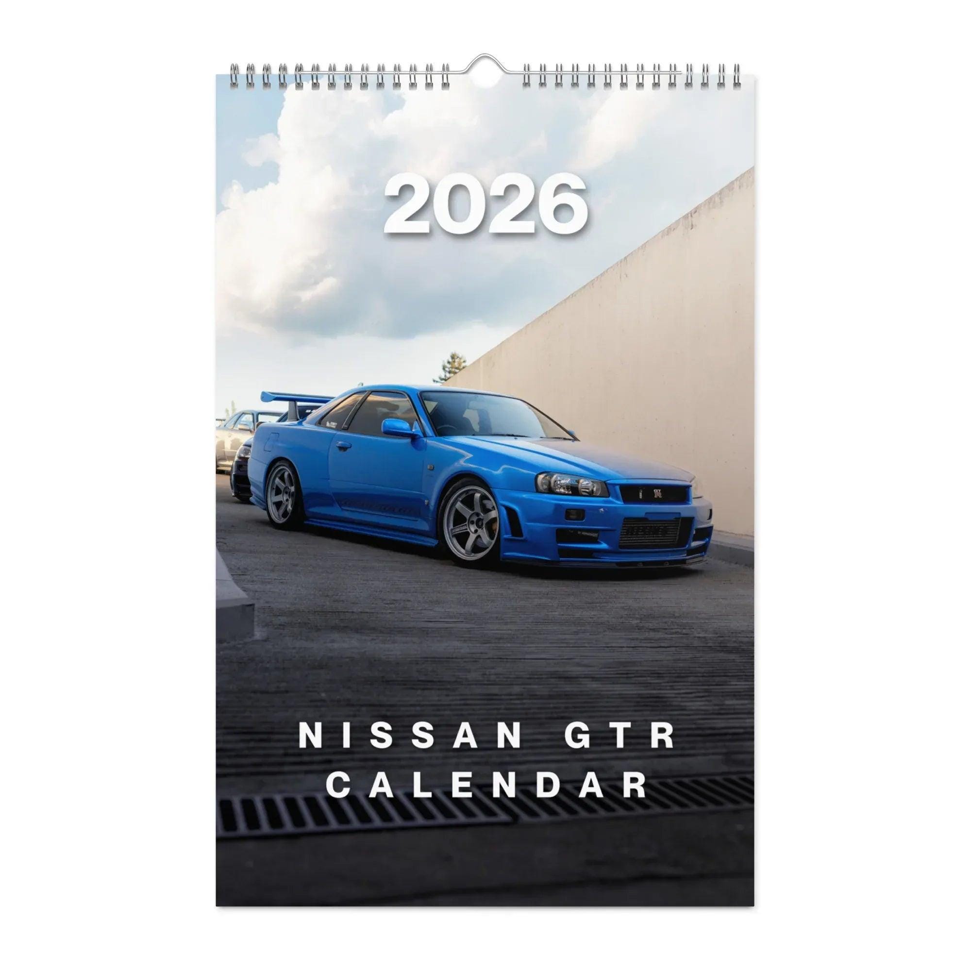 2026年カーカレンダー – 日産GTRエディション、JDMスーパーカー壁掛け