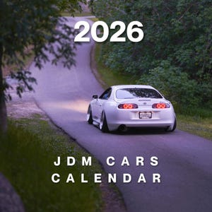 2026 Auto-Kalender - Kultige JDM Cars Edition, Japanischer Auto-Wandkalender, Geschenk für Autoliebhaber, Garagen-Dekor, Import-Auto-Kunst