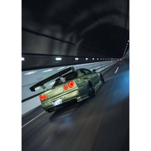 Nissan GT-R R34 Skyline High Resolution Car Poster #026 - High Resolution Wall Art- Home Decor - Perfect Gift - No AI