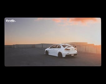 Mitsubishi Evo X-gamingmuismat #007 - grote en XL verlengde autobureaumat - antislip auto-ontwerp - soepele precisiebediening