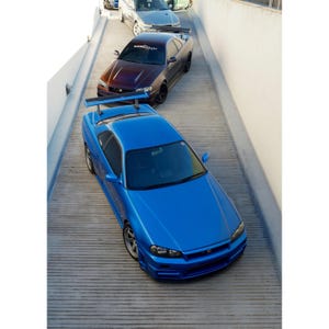 Nissan R34 GTR Skyline High Resolution Car Poster #036 - High Resolution Wall Art- Home Decor - Perfect Gift - No AI