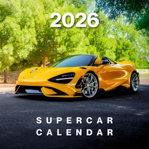 2026 Car Calendar | Supercar Wall Calendar, Exotic Car Gift for Him, Luxury Car Art, Garage Decor, Car Enthusiast Gift