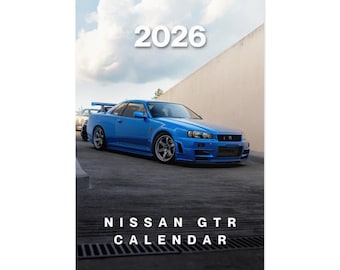 2026年カーカレンダー – 日産GTRエディション、JDMスーパーカー壁掛け