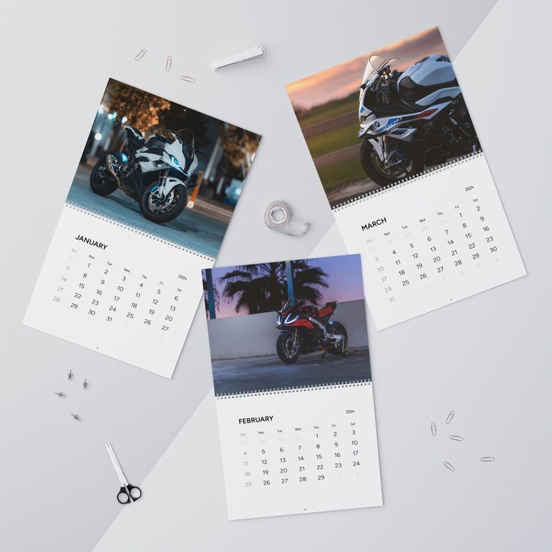 2024 Motorcycle Sportbike Calendar BMW S1000RR, Yamaha R1, Aprilia RSV4