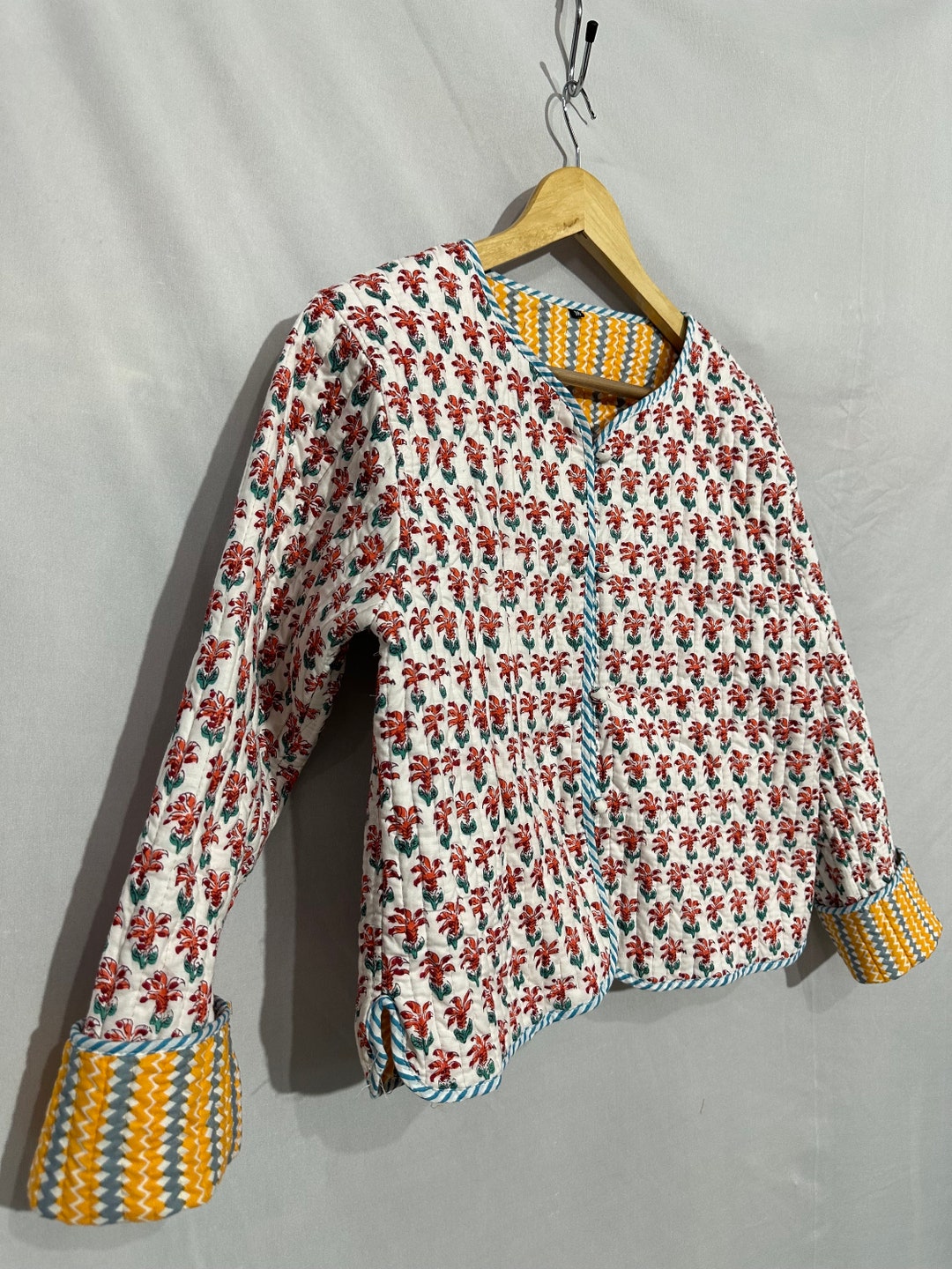 Felted Wool Blend Brush Stroke Color Block Jacket by Risona By Tomo main image 1