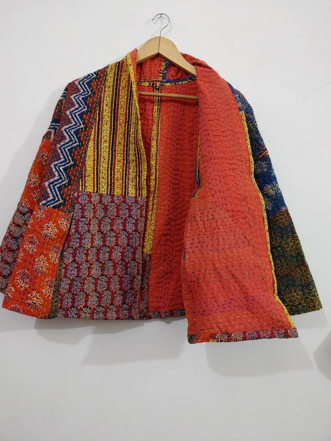 Kimono jacket & coats women wear gift for her kantha short Etsy