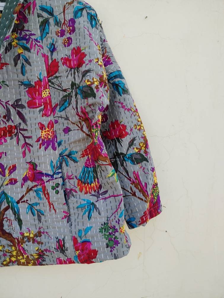 Kimono Jacket & Coats Women Wear Gift for Her Kantha Short | Etsy