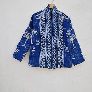 Kimono, jacket& coats women wear gift for her kantha short kimono indigo color, Boho,