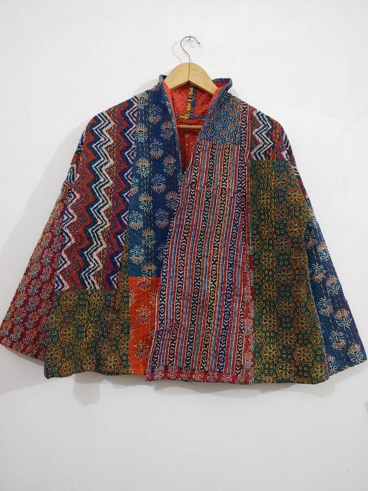 Kimono Jacket & Coats Women Wear Gift for Her Kantha Short - Etsy