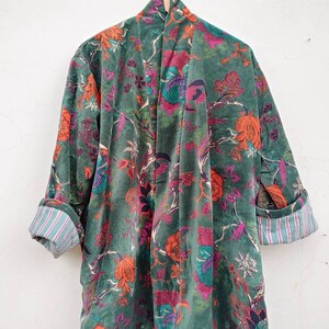 Cotton Velvet Gulel Print E jacket Short Gawon Robe Inside Lining
