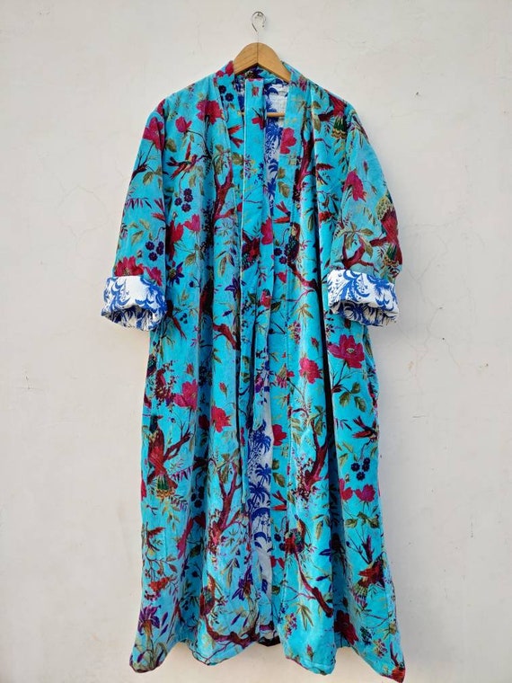 Indian hand made velvet kimono for winter bath robe gawon | Etsy