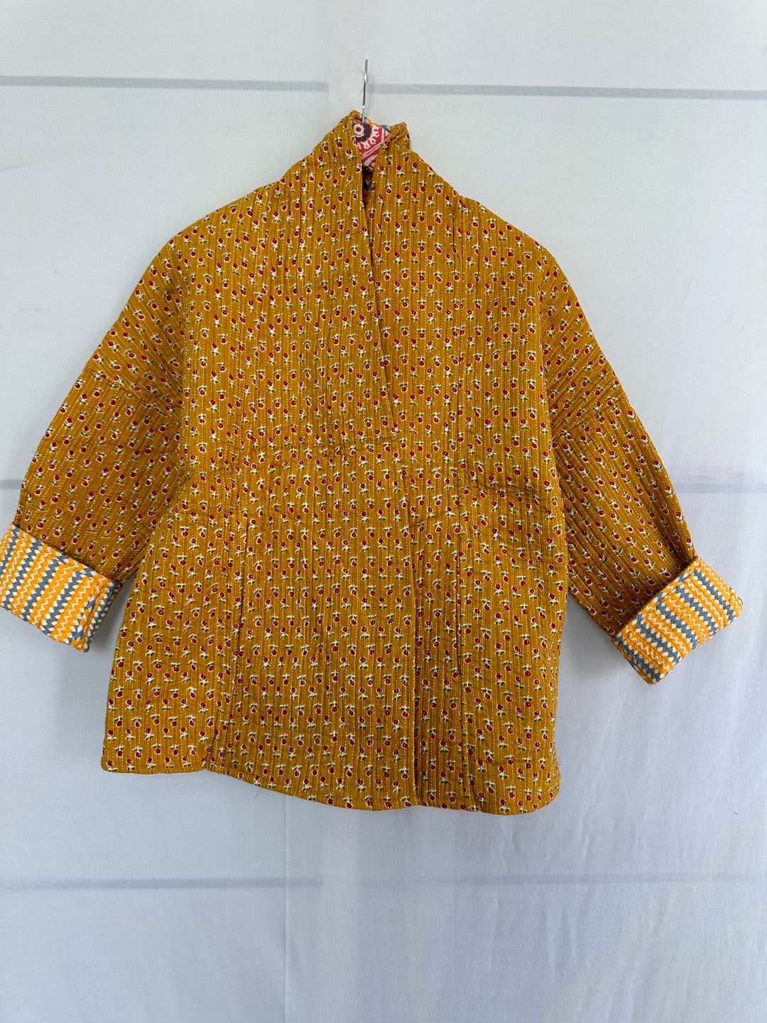 Cotton Quilted Kimono Jacket Women Wear Kimono Short Length Etsy