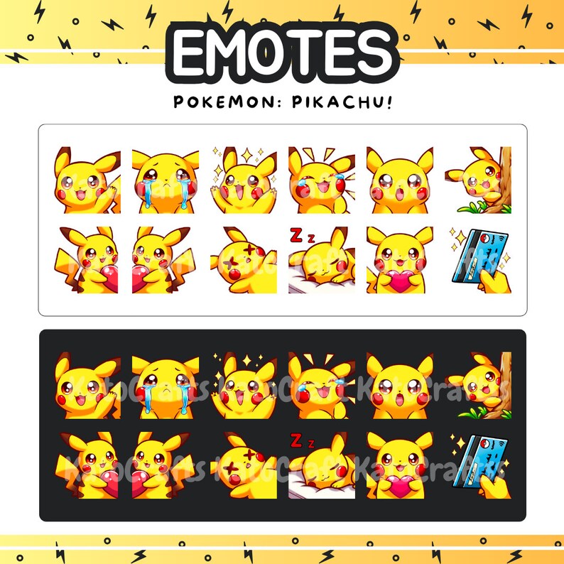 Cute Pikachu Emotes Cute Animated Emotes Pokemon Static Emotes for ...