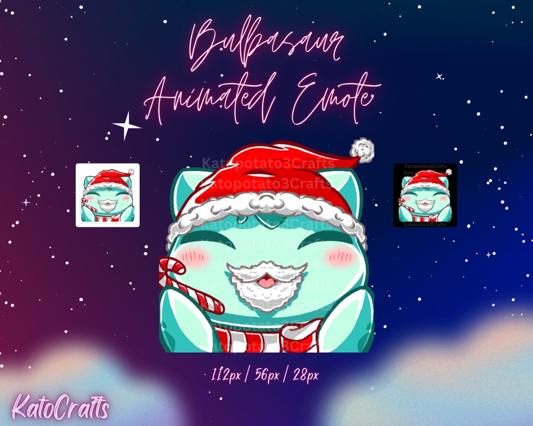 Animated Emote Bulbasaur Santa Twitch Emotes Holiday - Etsy