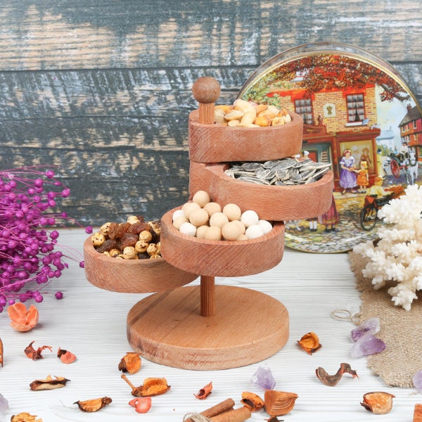 Wood Snack Stand Etsy