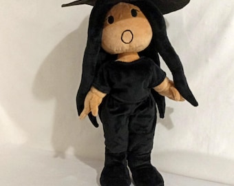 Favorite plush. Plush by reference. Sewing a plush toy to order. Plush toy girl in black according to a drawing. Custom Plush.