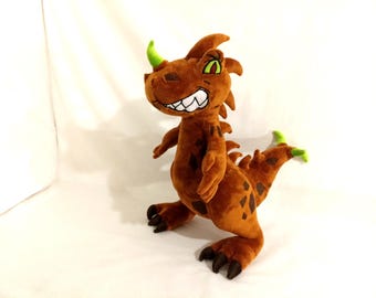 Favorite plush. Plush by reference. Sewing a plush toy to order. Plush toy cute brown dragon according to a drawing. Custom Plush.