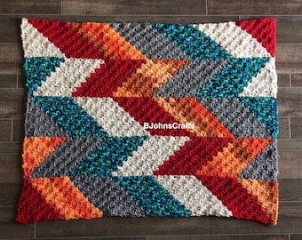 5 Color Herringbone Crochet Blanket Pattern