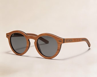 Wooden Sunglasses - Bridge - Polarized Lens - Water Resistant - Natural Wood Veneer