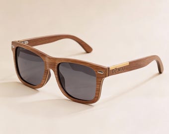 Dzukou Fibonacci - Bamboe Zonnebril - Houten Zonnebril - Grijze Lens - Gepolariseerde Zonnebril Heren