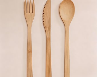 Bamboo Cutlery: Sustainable, Stylish, Wooden, Eco - Friendly Reusable Cutlery