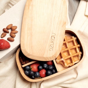 Wooden Bento Box - Children Lunch Box - Rubber Wood - 450 ml - Eco Friendly - Sustainable
