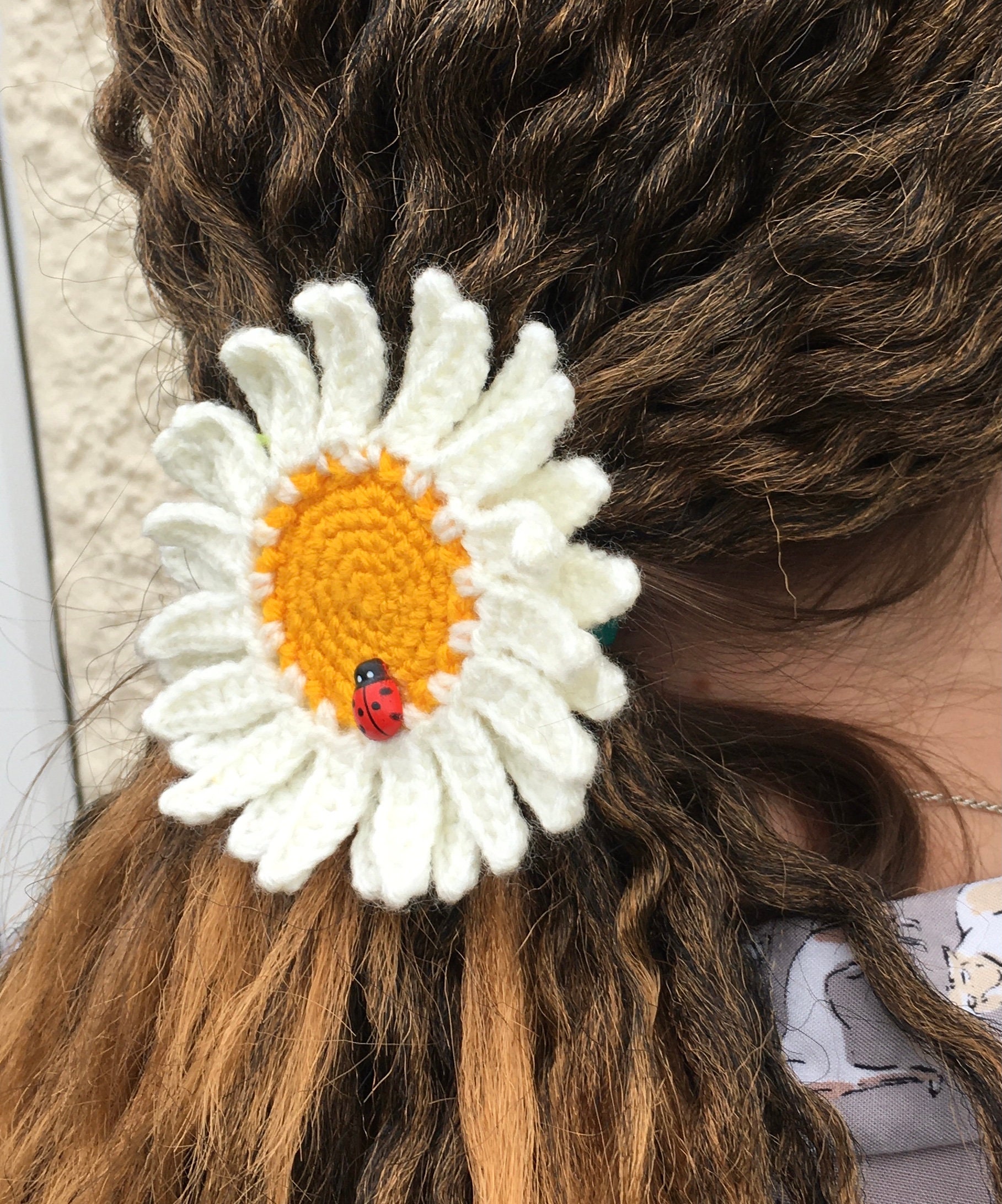 Dreadlock Daisy Hair Tie Daisy Dread Hair Tie Daisy Hair Etsy UK