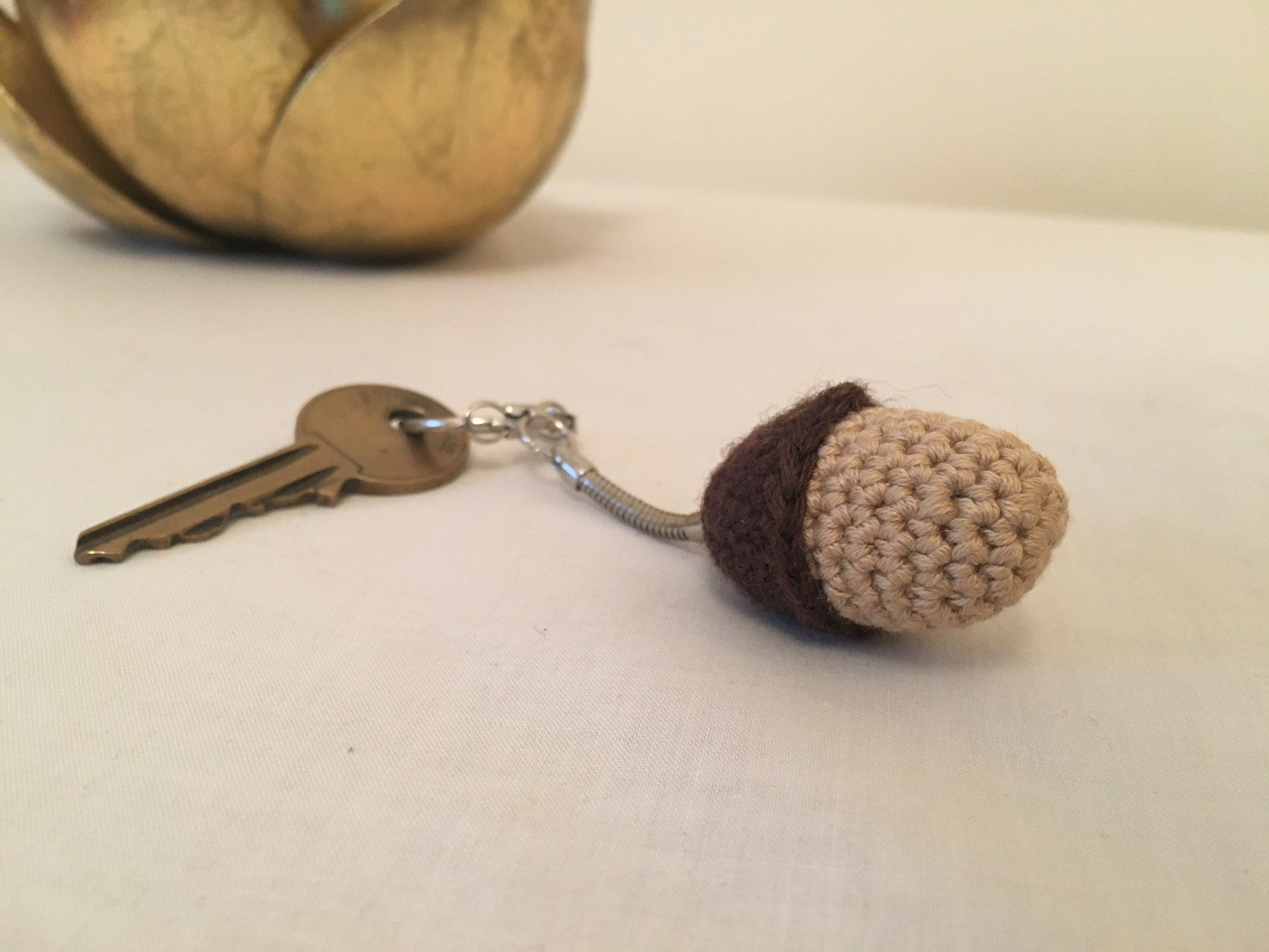 Crochet Acorn Keyring Cottagecore Acorn keyring woodland Etsy