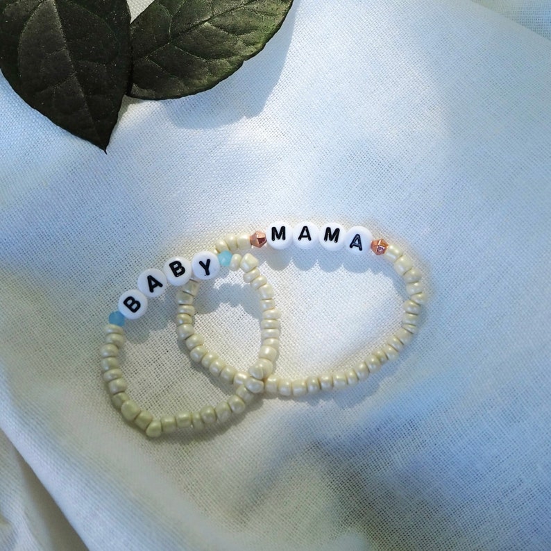 Custom Word with Accent Beaded Bracelet