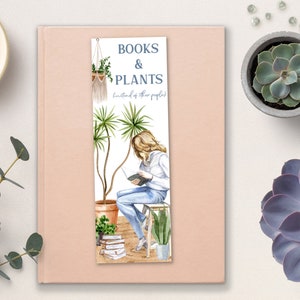 Books & Plants (instead of other people) - Boho Bookmark - Gifts for Women - Gifts for Readers