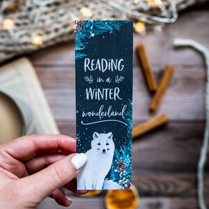 Reading in a Winter Wonderland - Watercolor Bookmark - Winter Bookmark - Christmas Bookmark - Gifts for Readers