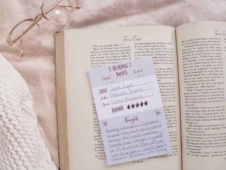 Reading Notepad Book Review Notepad Book Journal Book Etsy