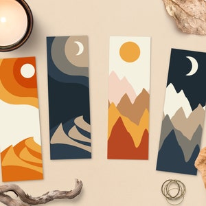 Abstract Landscape Bookmarks - Set of Four - Gift for Him