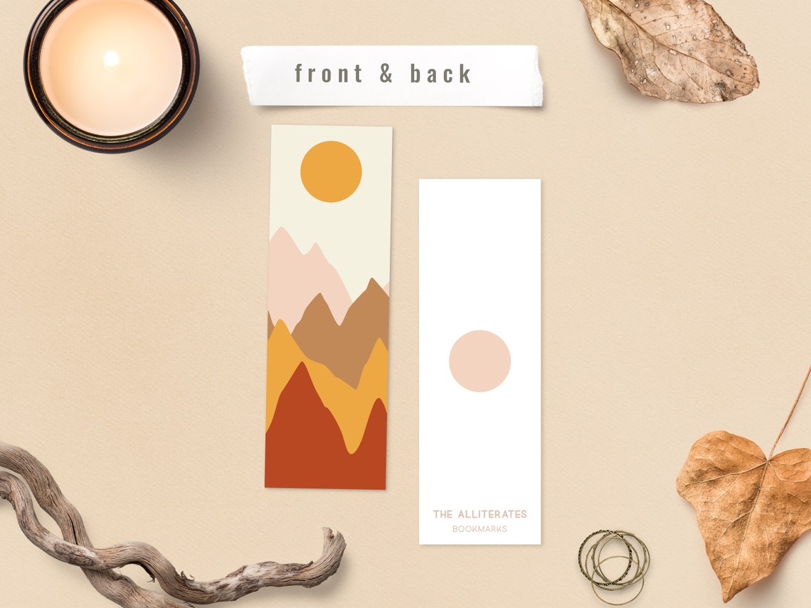 Printable Abstract Landscape Bookmarks Bookmarks for Men | Etsy