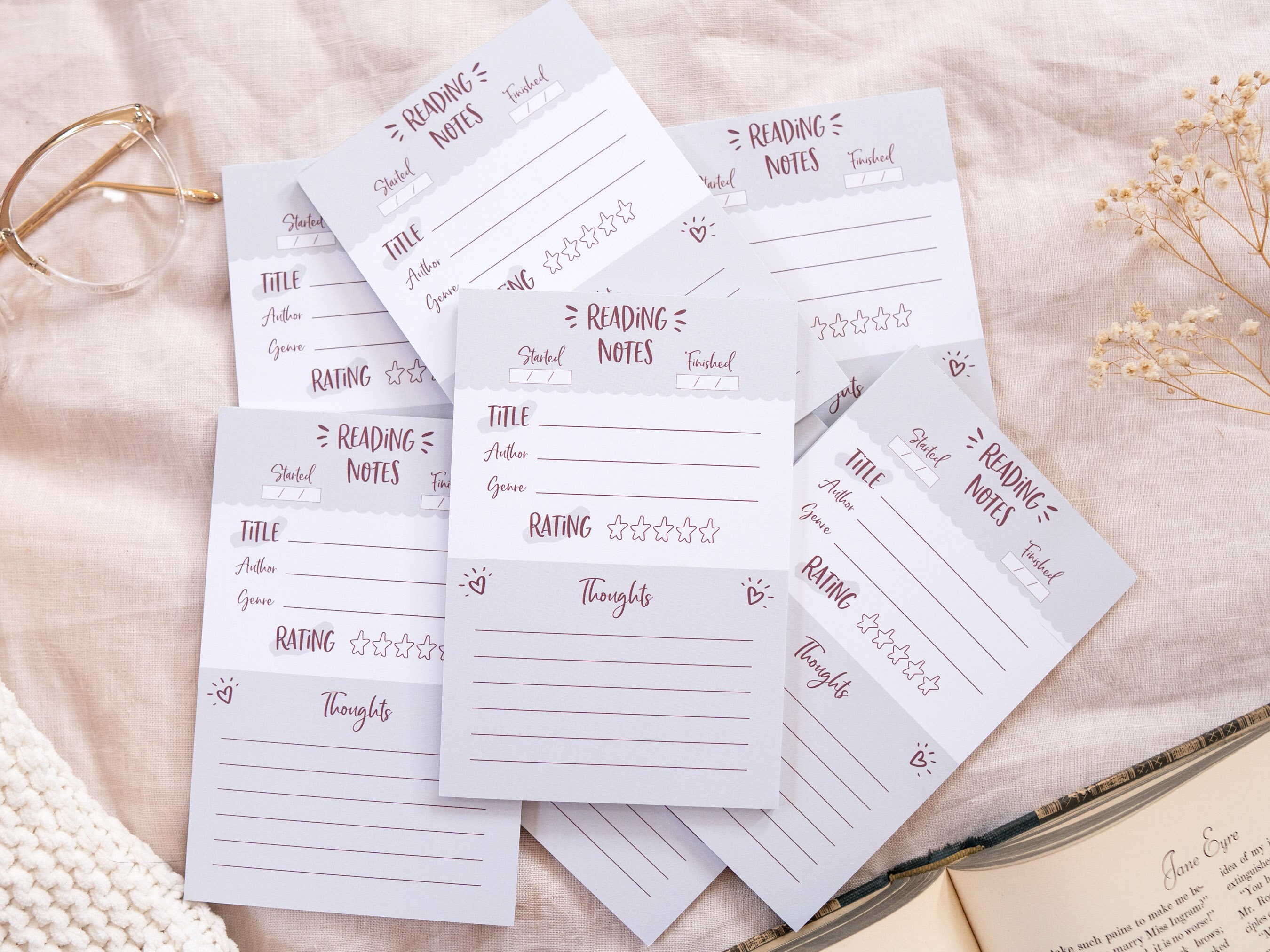 Reading Notepad Book Review Notepad Book Journal Book Etsy