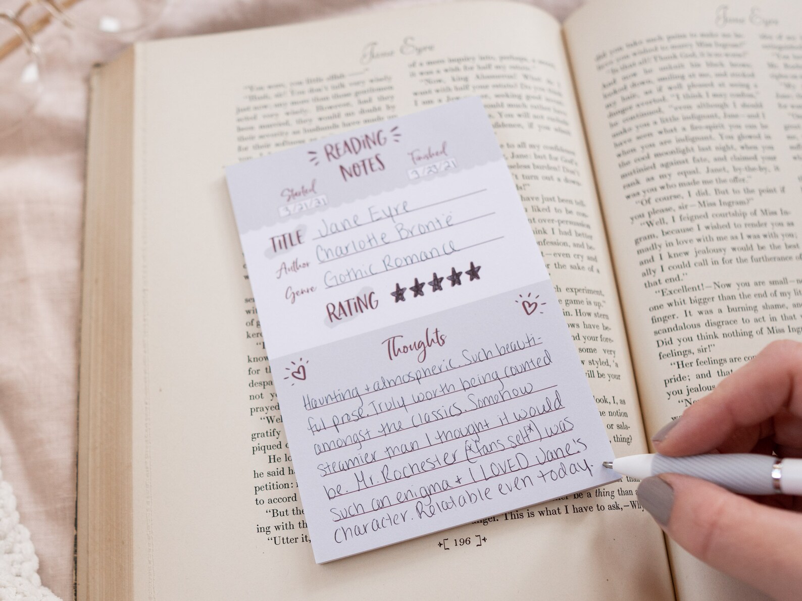 Reading Notepad Book Review Notepad Book Journal Book Etsy