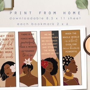 Printable Black Feminist Bookmarks African American - Etsy