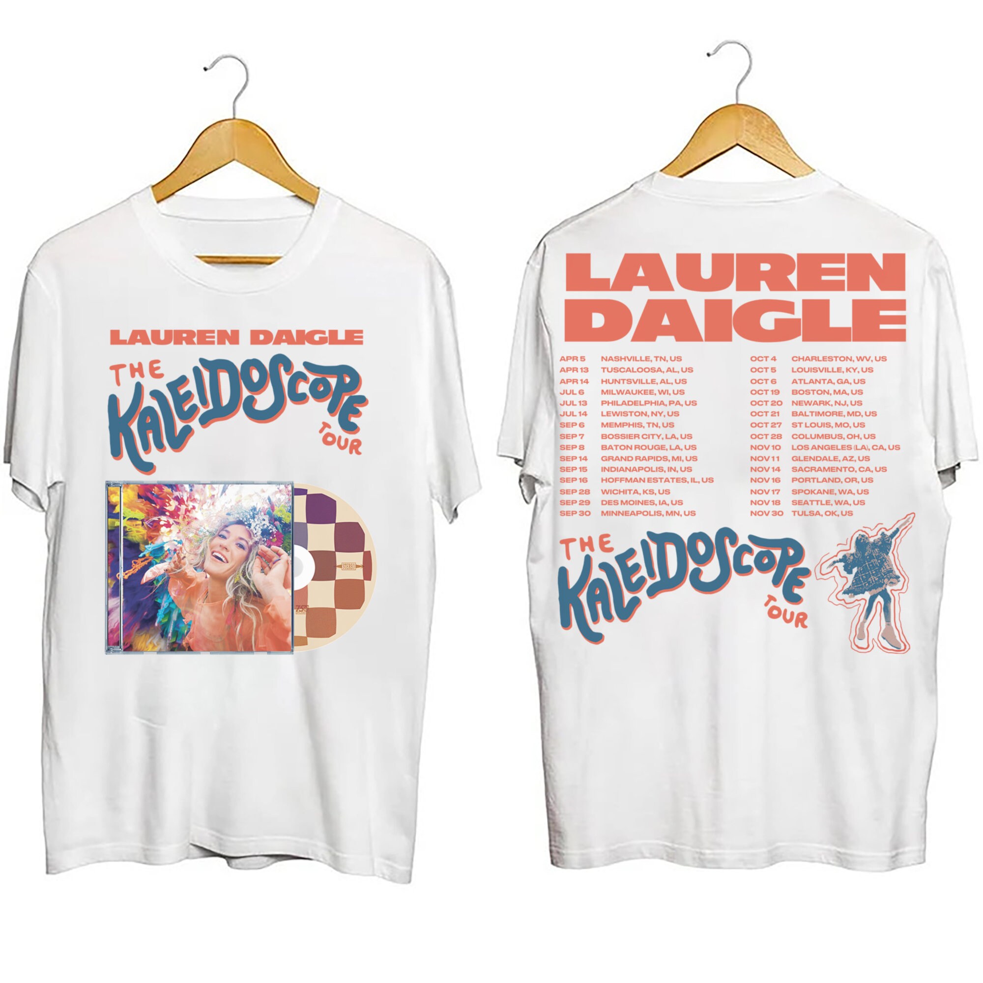 Lauren Daigle Shirt, Vintage Lauren Daigle The Kaleidoscope Tour T Shirt