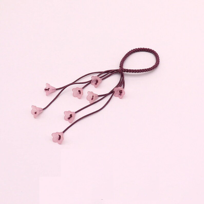 Handmade Elastic Hair Tie Nylon Braid Multi Flowers Etsy Australia