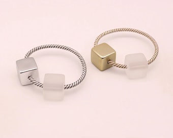 Handmade Elastic Hair Tie - Nylon Gold Silver Frost