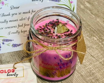 Lavender Escape Candle 8 oz | Flower Candles | Birthday Gift | Baby Shower | Wedding, or Anniversary Gift | Holiday Gift |