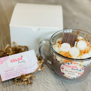 Vela de chocolate caliente / Vela de regalo navideña / Vela de comida / Vela de Navidad / Vela de invierno / Comida / Regalo para amantes del café
