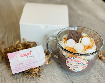 Heiße Schokolade Kerze | Urlaub Kerze Geschenk | Lebensmittel Kerze | Weihnachtskerze | Winterkerze | Futter | Kaffee-Liebhaber-Geschenk